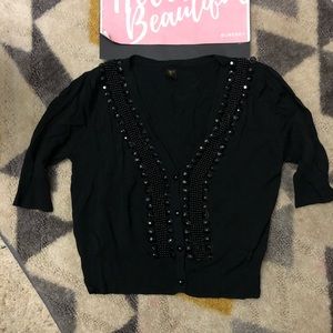 DONATED TO STUDENTS IN NEED✨Black Cropped Sweater with Sequins✨